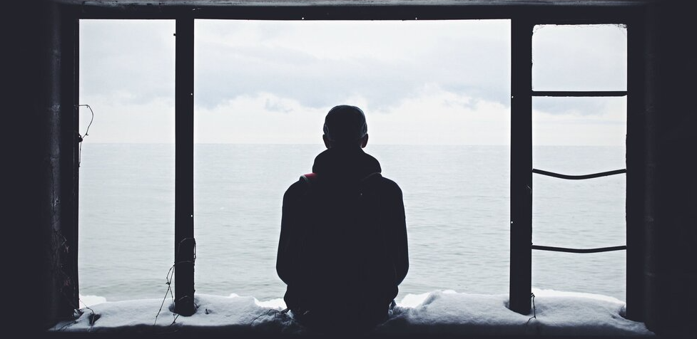 A lone figure in isolation