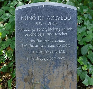 The headstone of Nuno De Azevedo in Highgate Cemetery